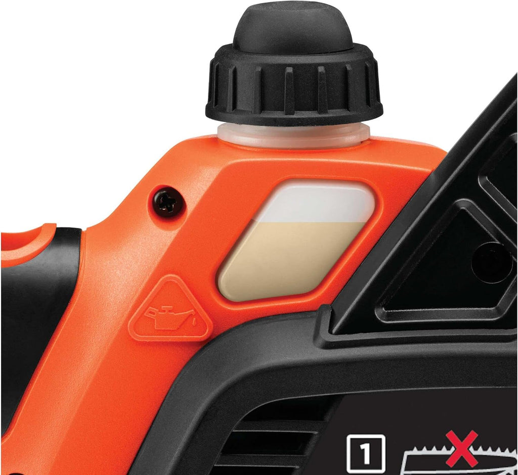 BLACK+DECKER Trononneuse Sans Fil 18 V 25 cm avec Batterie Li-Ion 2 Ah et Chargeur - Scie à Chane avec Lubrification Semi-Automatique - Tendeur de Chaine Sans Outil GKC1825L20-QW