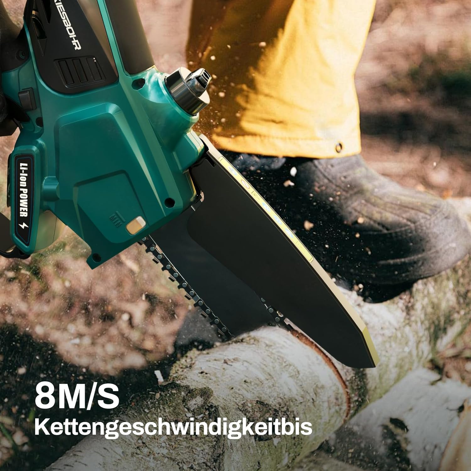 KIESBOHR Trononneuse sans balais 6 pouces avec lubrification améliorée de la chane, compatible avec la batterie Makita 18V（sans batterie ni chargeur）