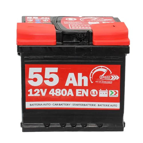 SMC 7903430 L155 Speed - Batterie de voiture d’origine, 12 V 55 Ah 480 A, avec pôle positif à droite