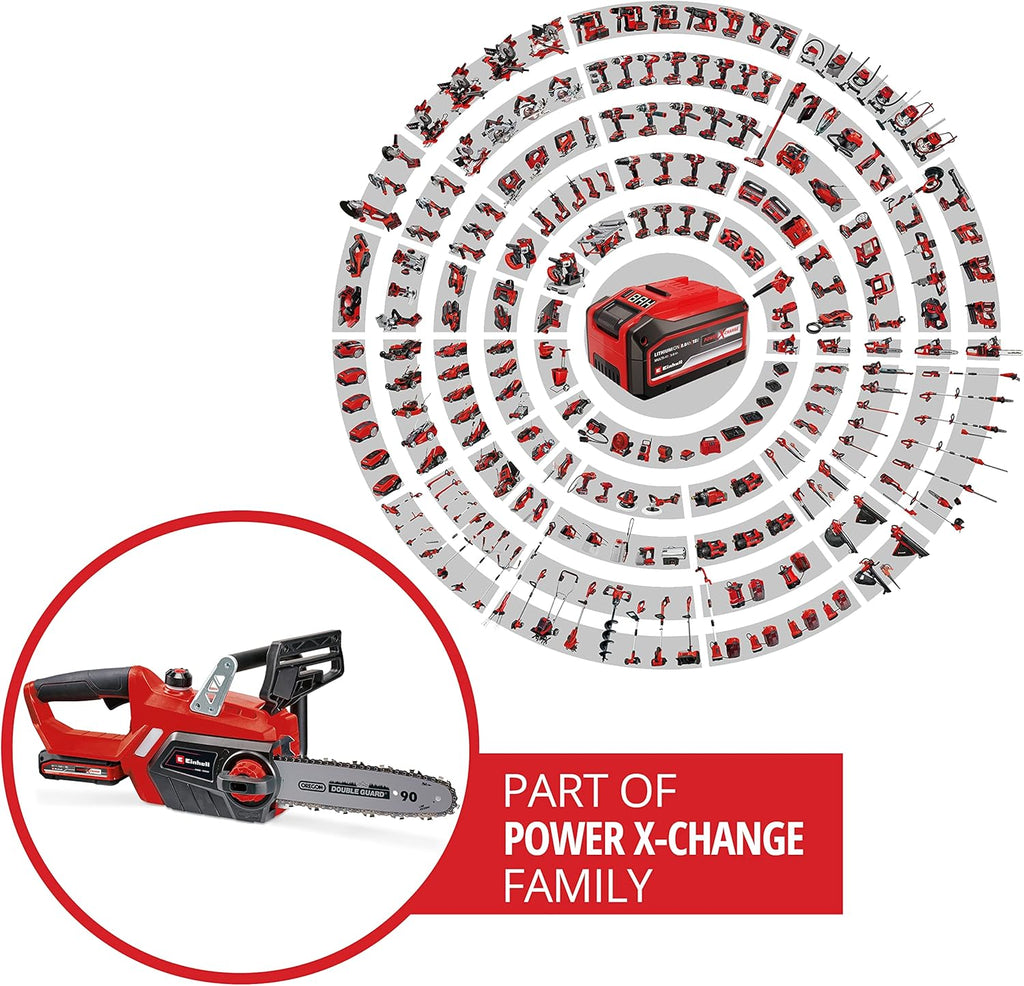 Einhell Trononneuse sans fil GE-LC 18/25 Li Solo - Power X-Change (18 V, Longueur du guide 25 cm, Longueur de coupe 23 cm) Livré sans Batterie ni Chargeur