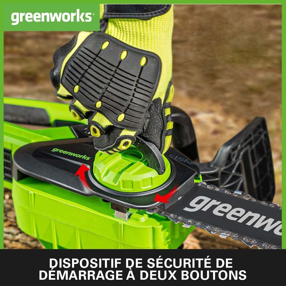 Greenworks G40CS30II Trononneuse à Batterie, Longueur Guide-Chane 12-Pouces (30 cm), Vitesse 4,2 m/s, 2,6 kg, Graisseur Automatique, SANS Batterie 40V Ni Chargeur, Garantie 3 Ans