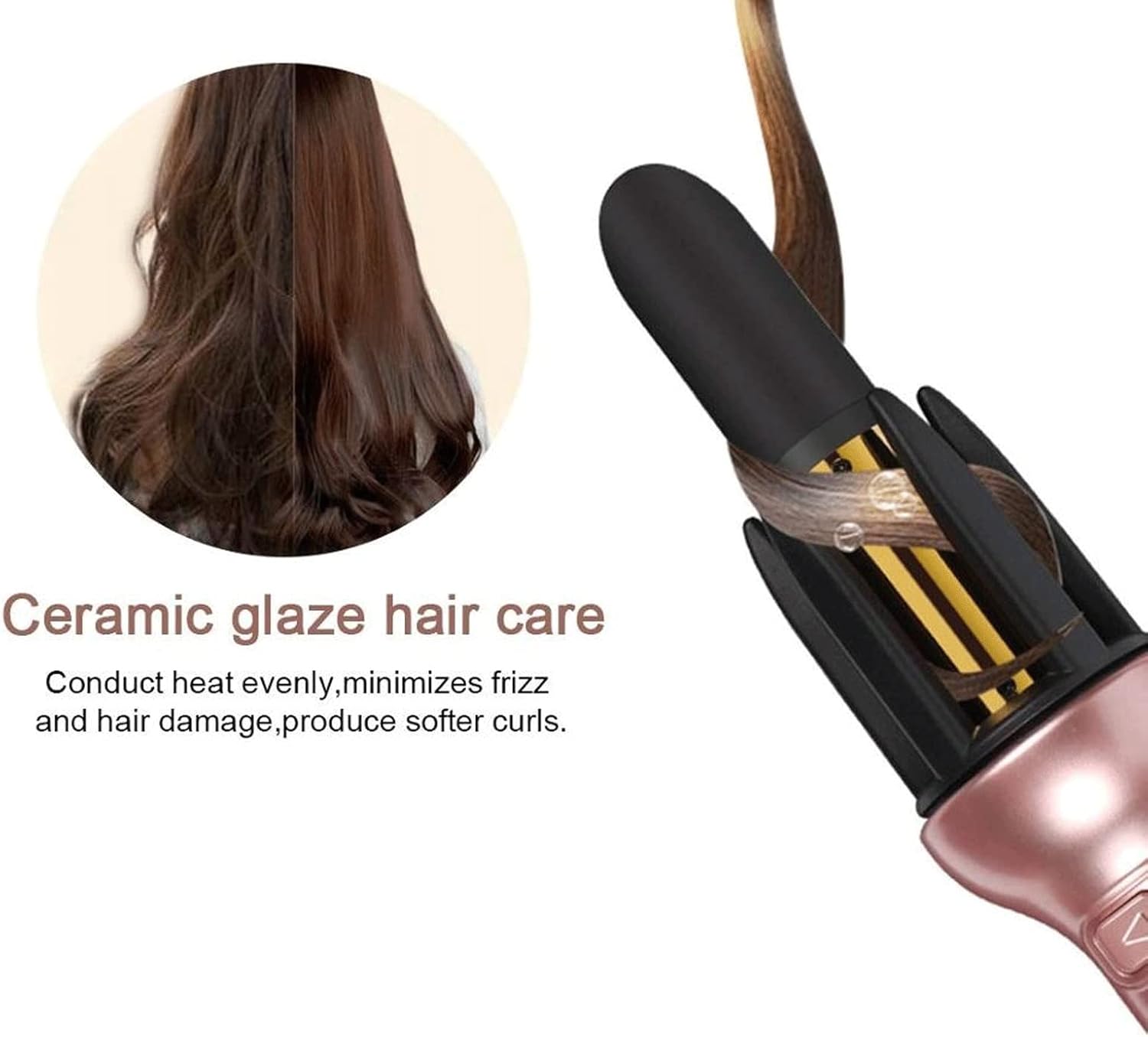 KKMNDE Baguettes de friser Les Cheveux, bigoudi Automatique Coiffure en céramique Rouleau de bigoudi Professionnel bigoudi Rotatif Fer à friser