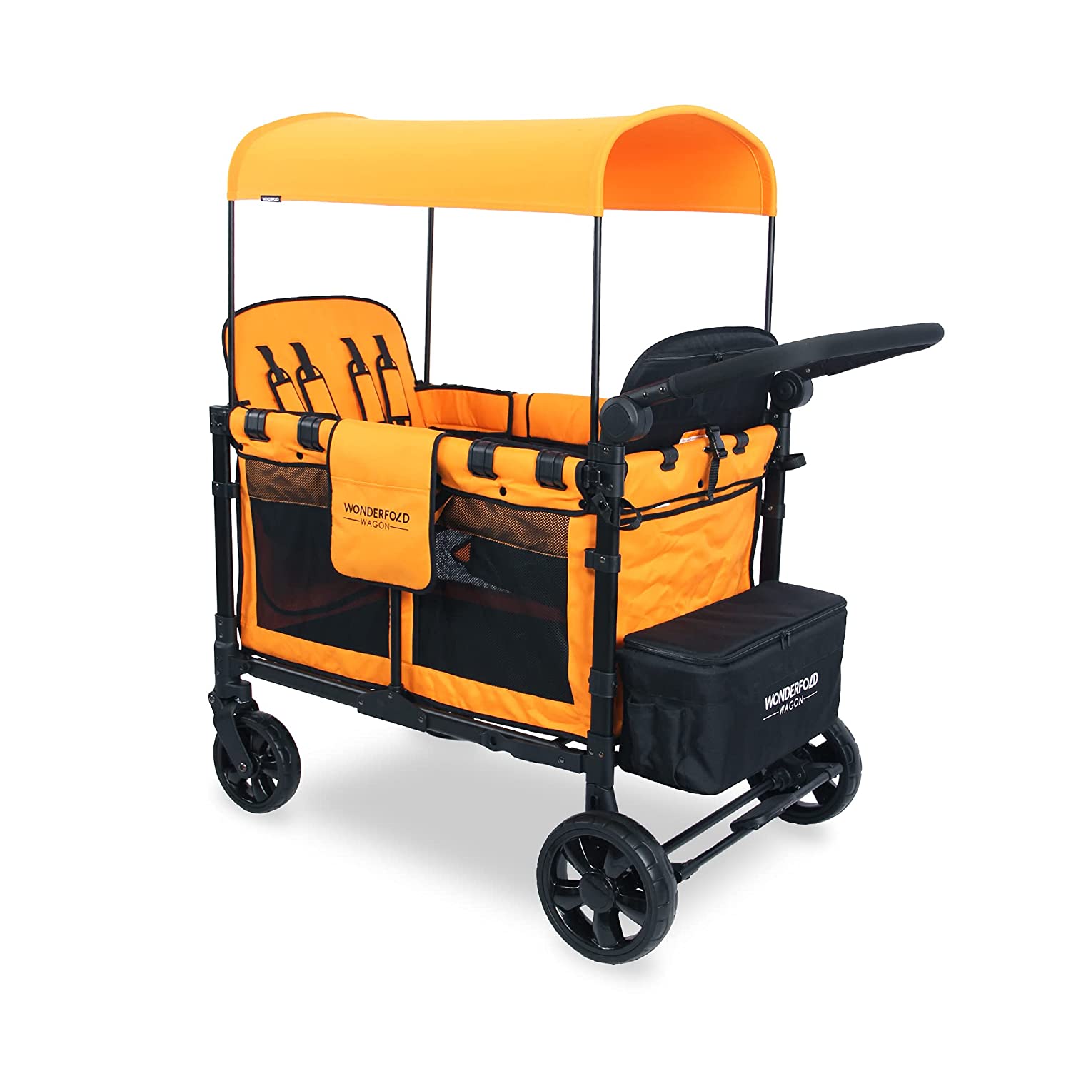 W0NDERF0LD W4 Elite Quad Stroller Wagon Featuring 4 Face-to-Face Seats