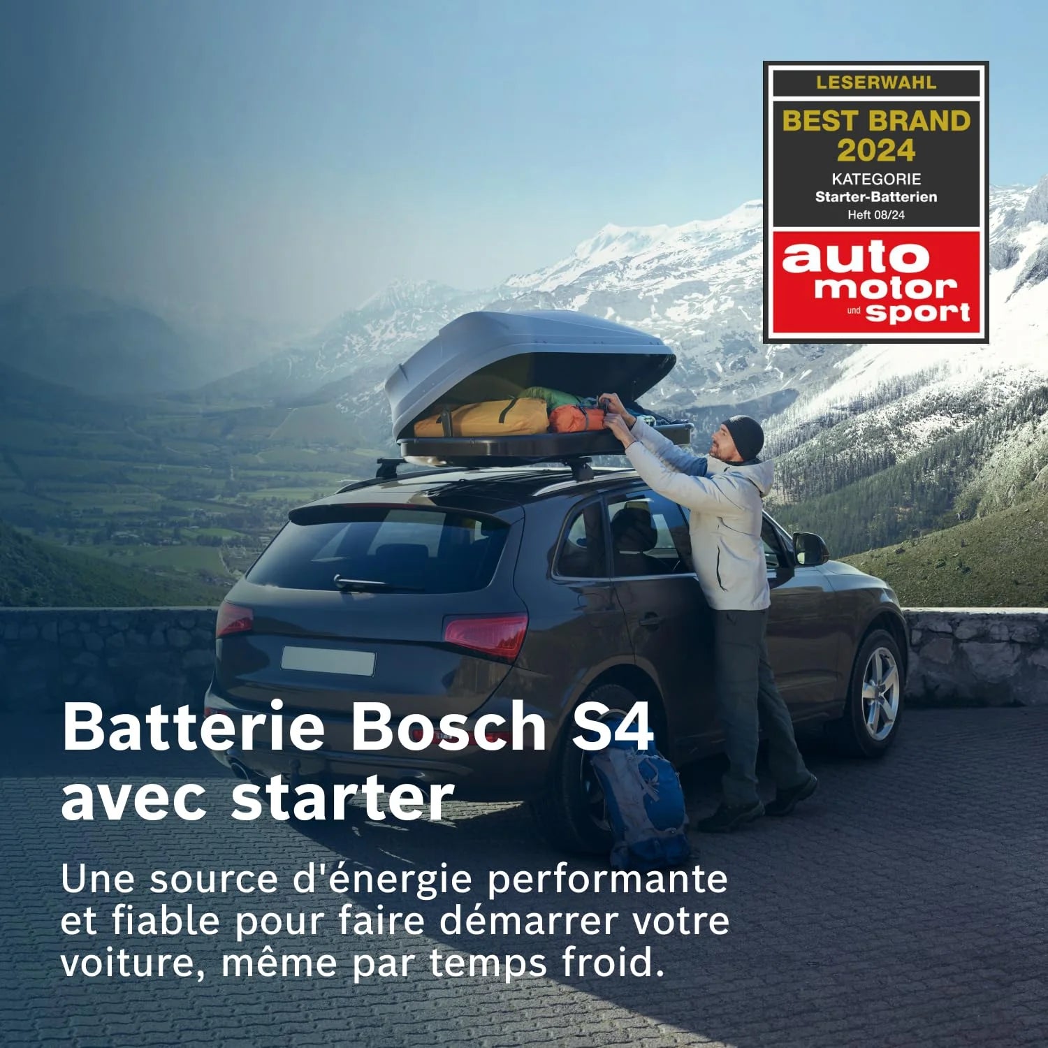 Bosch S4 005 Batterie Auto 60 A/h - 540 A - Batterie 12 V, Plomb-acide pour Véhicules sans Système Start/Stop, Polarité Gauche (-) Droite (+), 242 x 175 x 190 mm