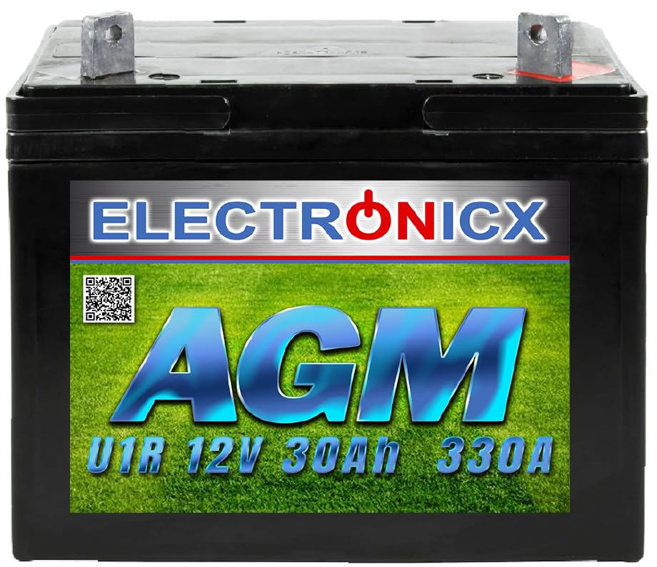 Batterie pour Tondeuse Autoportée 30Ah AGM Idéale pour Tracteur Tondeuse Incluant Batterie Tondeuse Adapté Batterie 12 v 30 ah Ideale Autoportée U1R9.