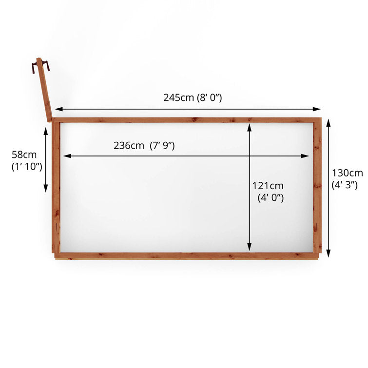 Serre Mercia 8 x 4 pi Premium Lean Too