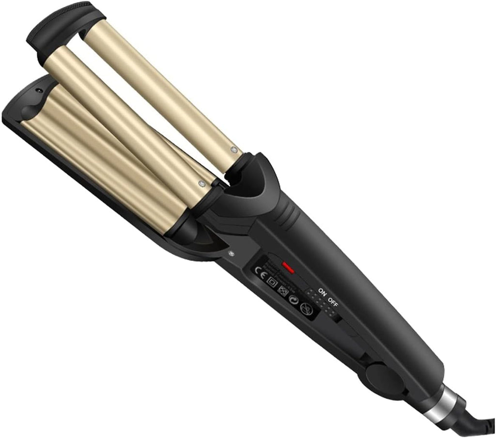 KKMNDE Baguettes à friser Les Cheveux, Styler Les Cheveux, Outils de Coiffure, bigoudis électriques, Outils Professionnels pour Cheveux, Fer à friser en céramique Triple Baril