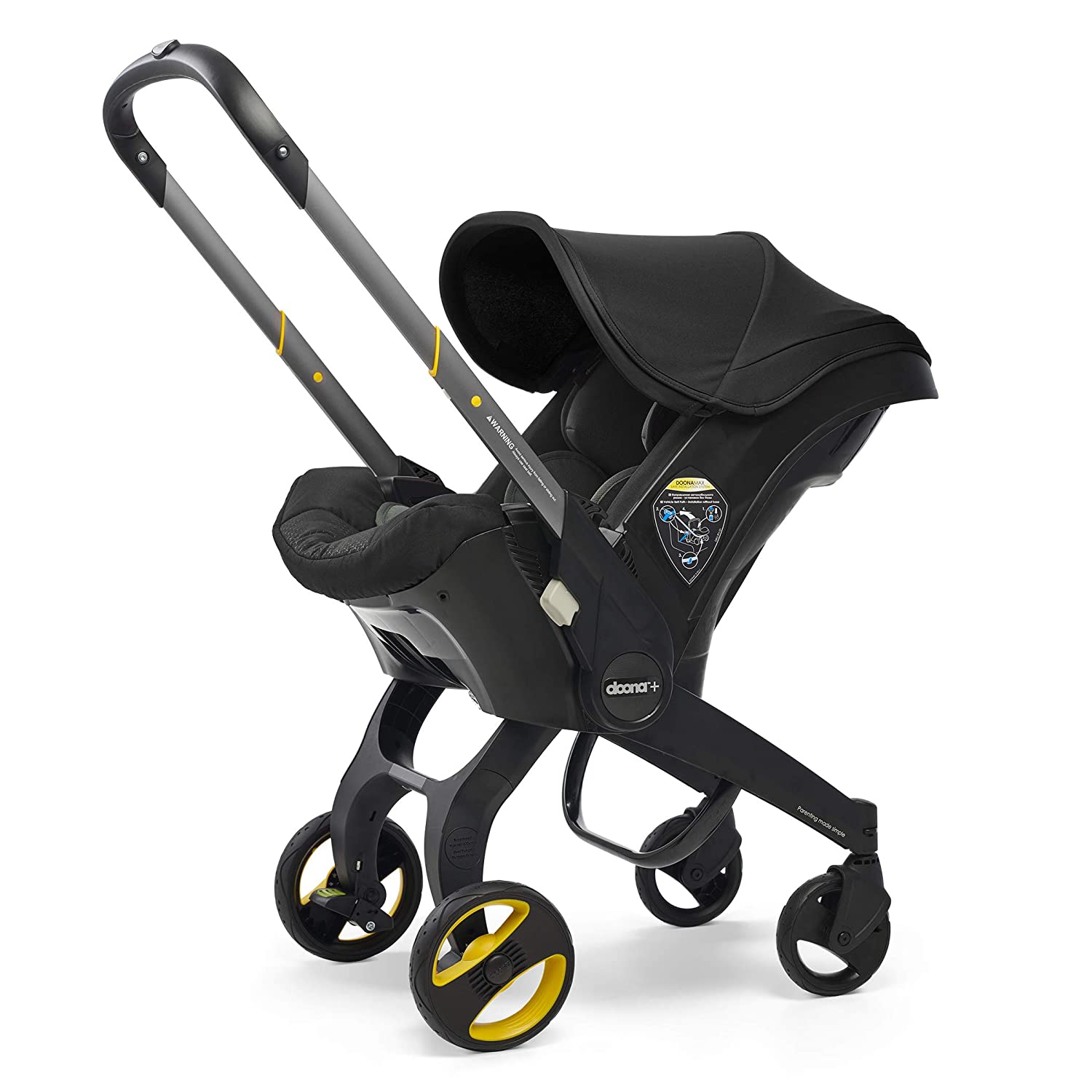 Doona Infant Car Seat & Latch Base - Car Seat to Stroller in Seconds - Nitro Black, US Version