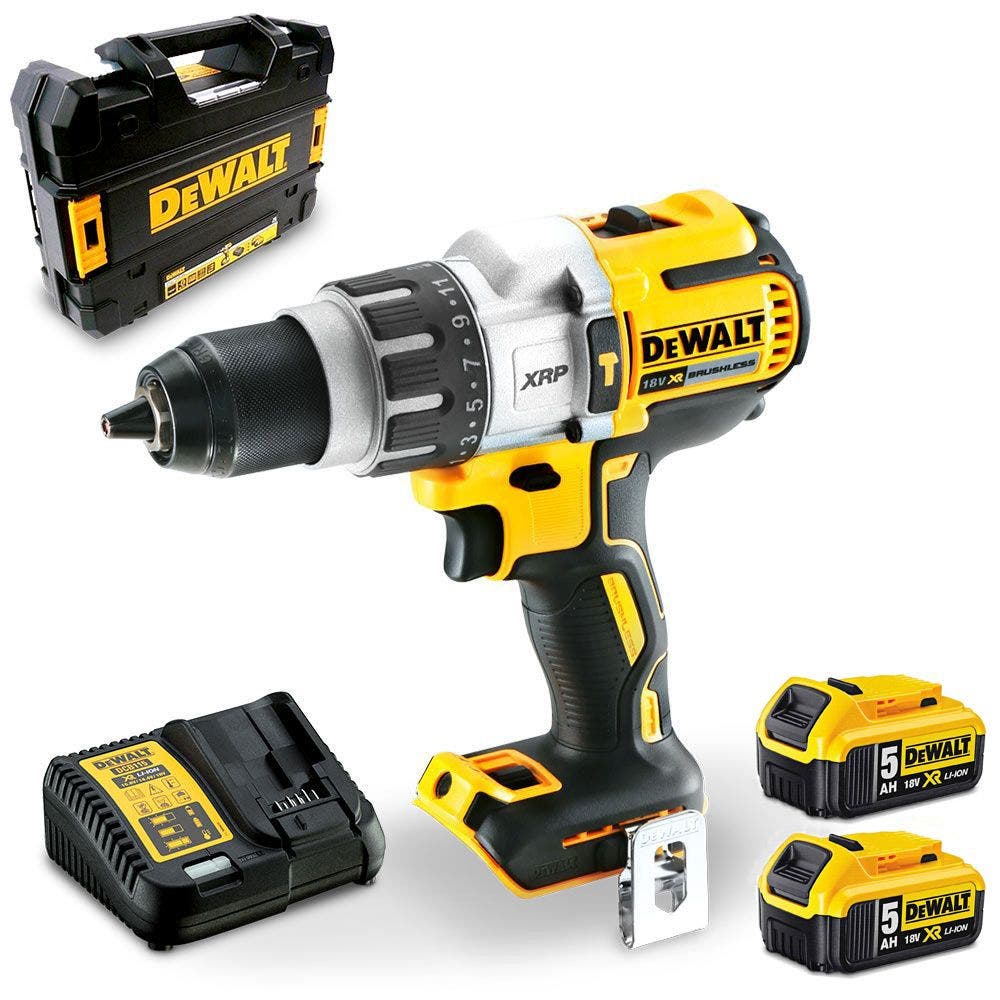 Kit de perceuse à percussion DEWALT 18 V sans balais 2 x 5,0 Ah 13 mm DCD996P2-XE