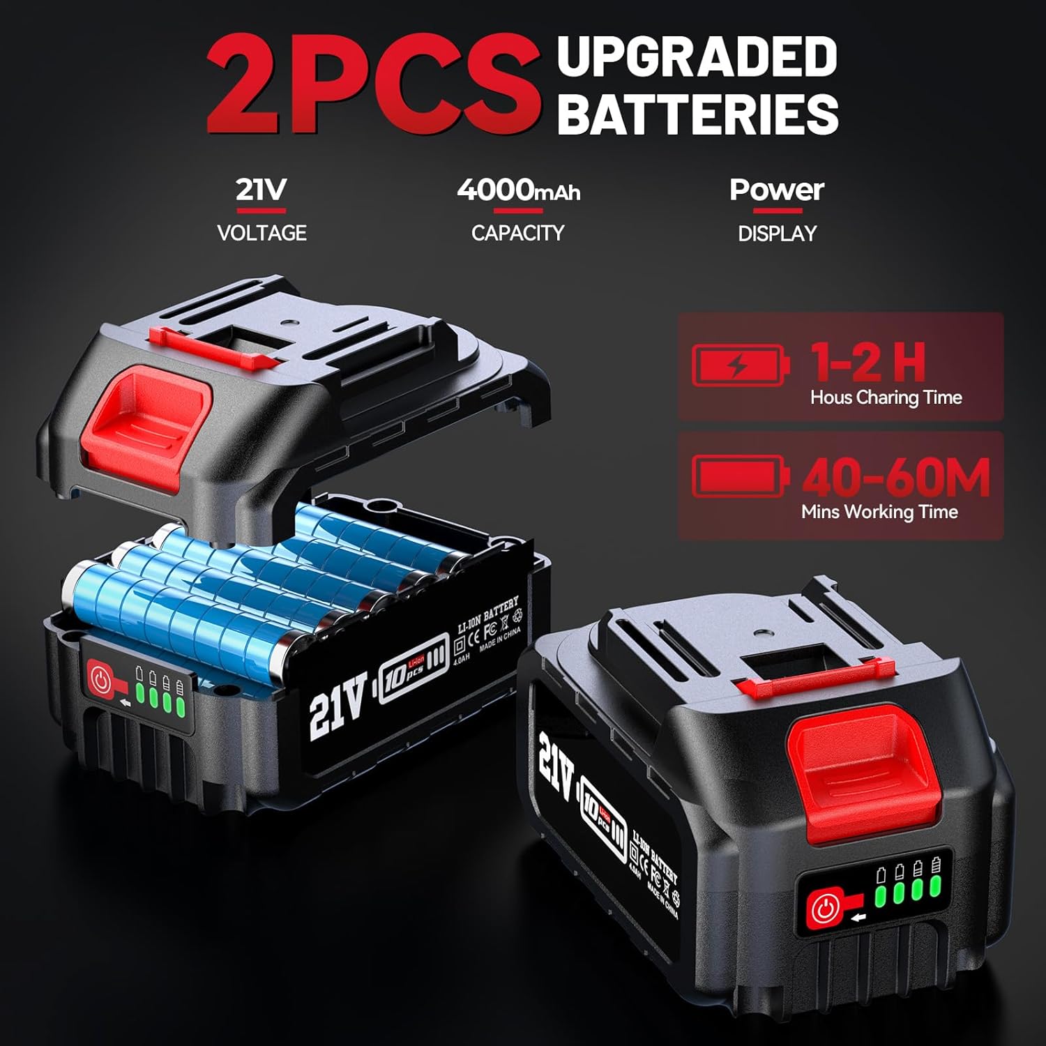 Avhrit Mini Trononneuse à Batterie, 8 Pouces, 8000 mAh Trononneuse lectrique Sans Fil Brushless avec 2 Batteries 4.0 Ah et Système de Lubrification, Idéale pour Branches, Cour et Jardin