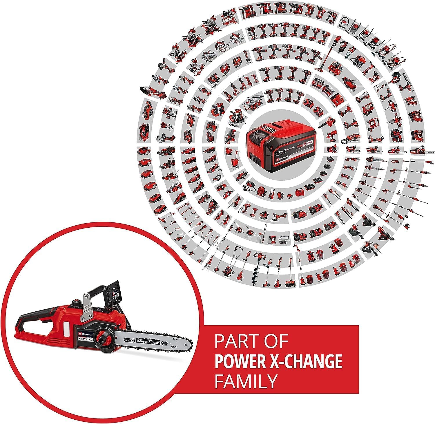Einhell Trononneuse sans fil FORTEXXA 18/30 Solo - Power X-Change (18V, moteur sans charbon, guide-chane 30 cm, régime max 4 300 tr/min) Livré sans Batterie ni Chargeur