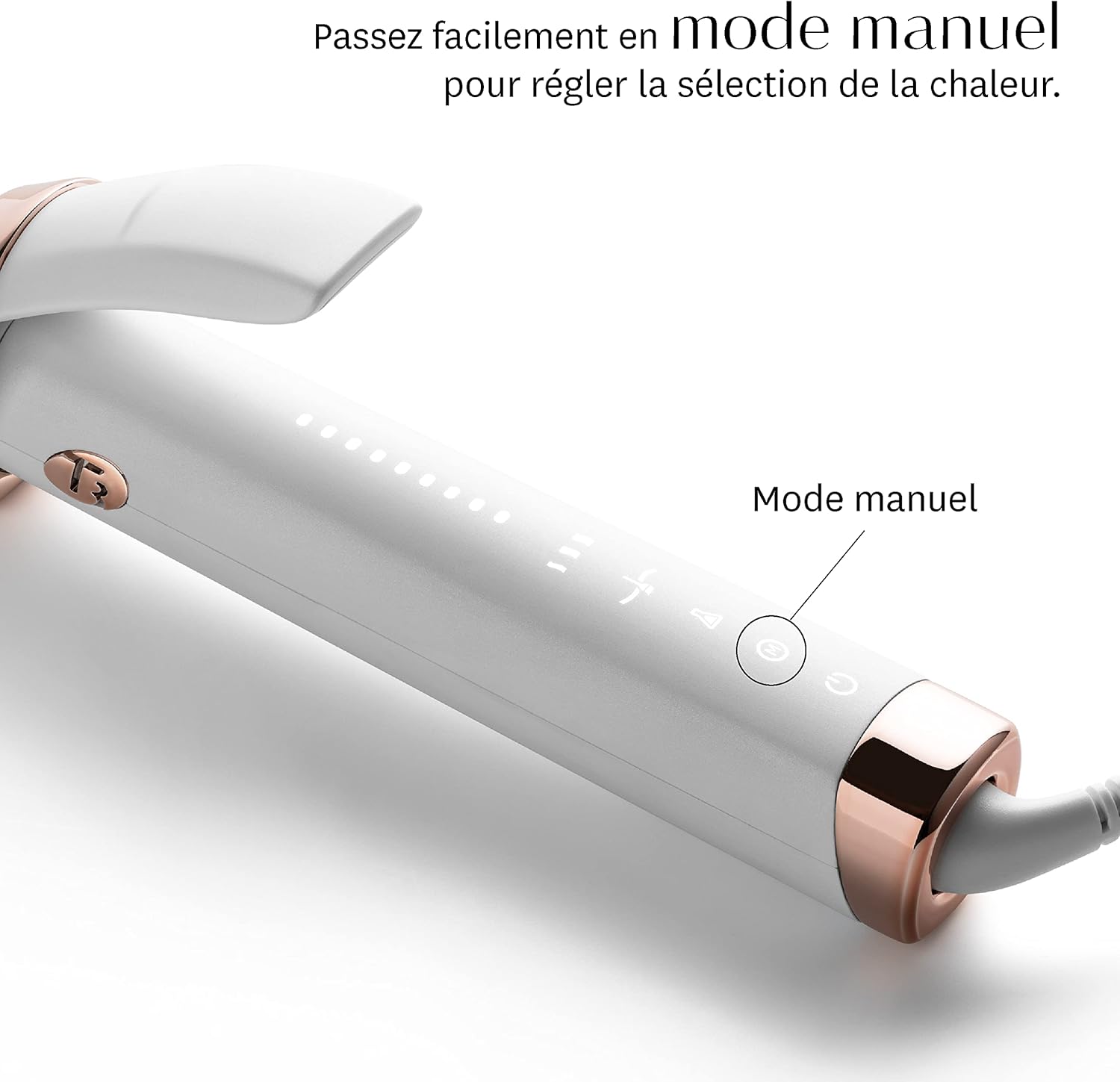 T3 Curl ID Fer à Friser Numérique en Céramique 32 mm avec Interface Tactile Intelligente et Technologie HeatID Interactive pour la Personnalisation Automatique du Réglage de la Chaleur