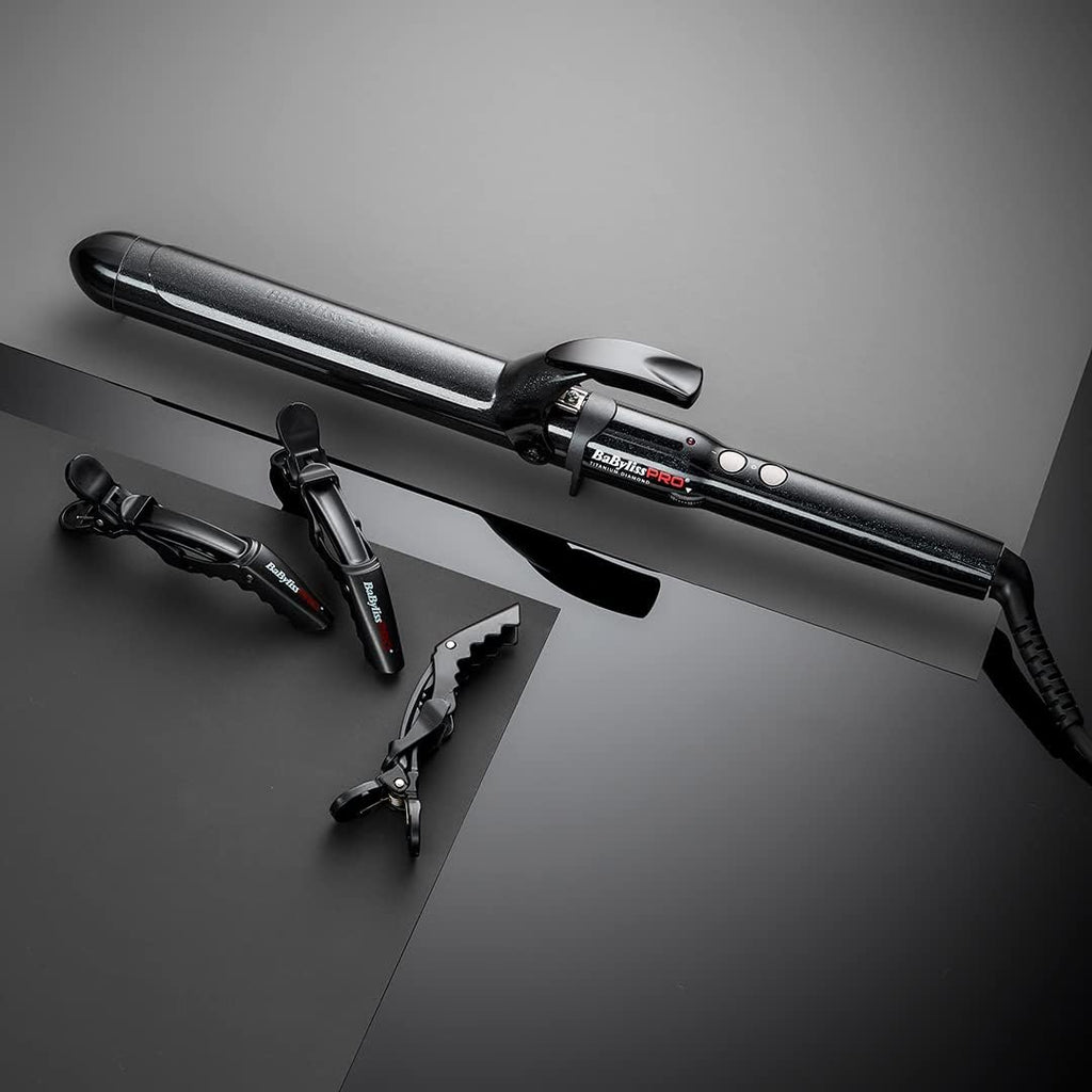 BaByliss PRO BAB2473TDE - Fer à Boucler Professionnel 25 mm - Boucleur Advanced Curl - Titanium Diamond - Boucles Naturelles