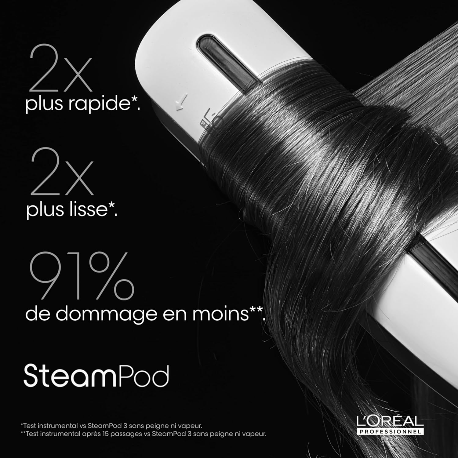 Steampod 3 - Lisseur Vapeur Professionnel 2-en-1 : Lissage & Wavy - Céramique Fer à lisser à la technologie vapeur - Adapté à tous types de cheveux - L'Oréal Professionnel -