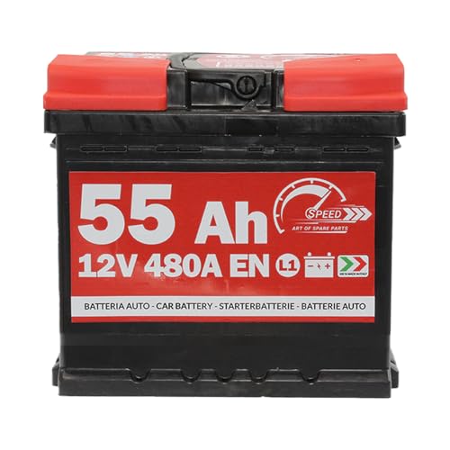 SMC 7903430 L155 Speed - Batterie de voiture d’origine, 12 V 55 Ah 480 A, avec pôle positif à droite