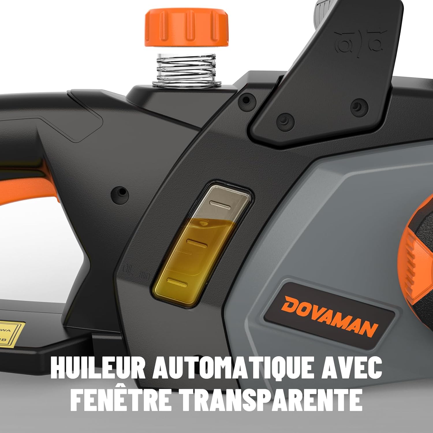 DOVAMAN Trononneuse lectrique 2400W, avec Système de Tension Automatique SDS, 40cm Guide et Chane Oregon, 15m/s Vitesse de Chane, Lubrification Automatique, Frein Mécanique, 2 Chanes - DCS01A