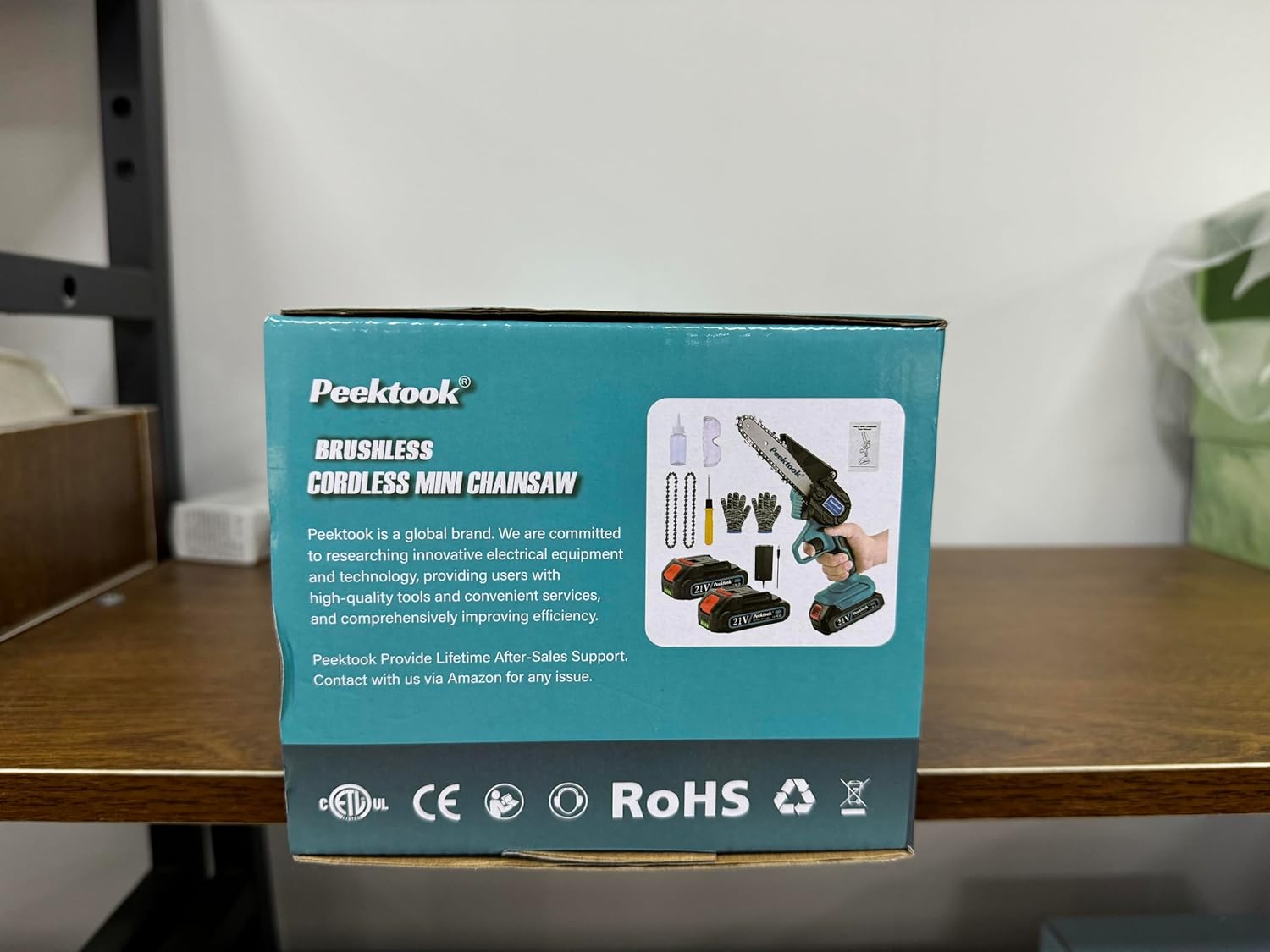 Mini Trononneuse à Batterie 6 Pouces, 4000mAh Mini Trononneuse lectrique Sans Fil avec 2 Batteries 2.0Ah, 2 Chanes, Vitesse de coupe de 10 m/s pour la Coupe du bois, l'élagage le Jardin