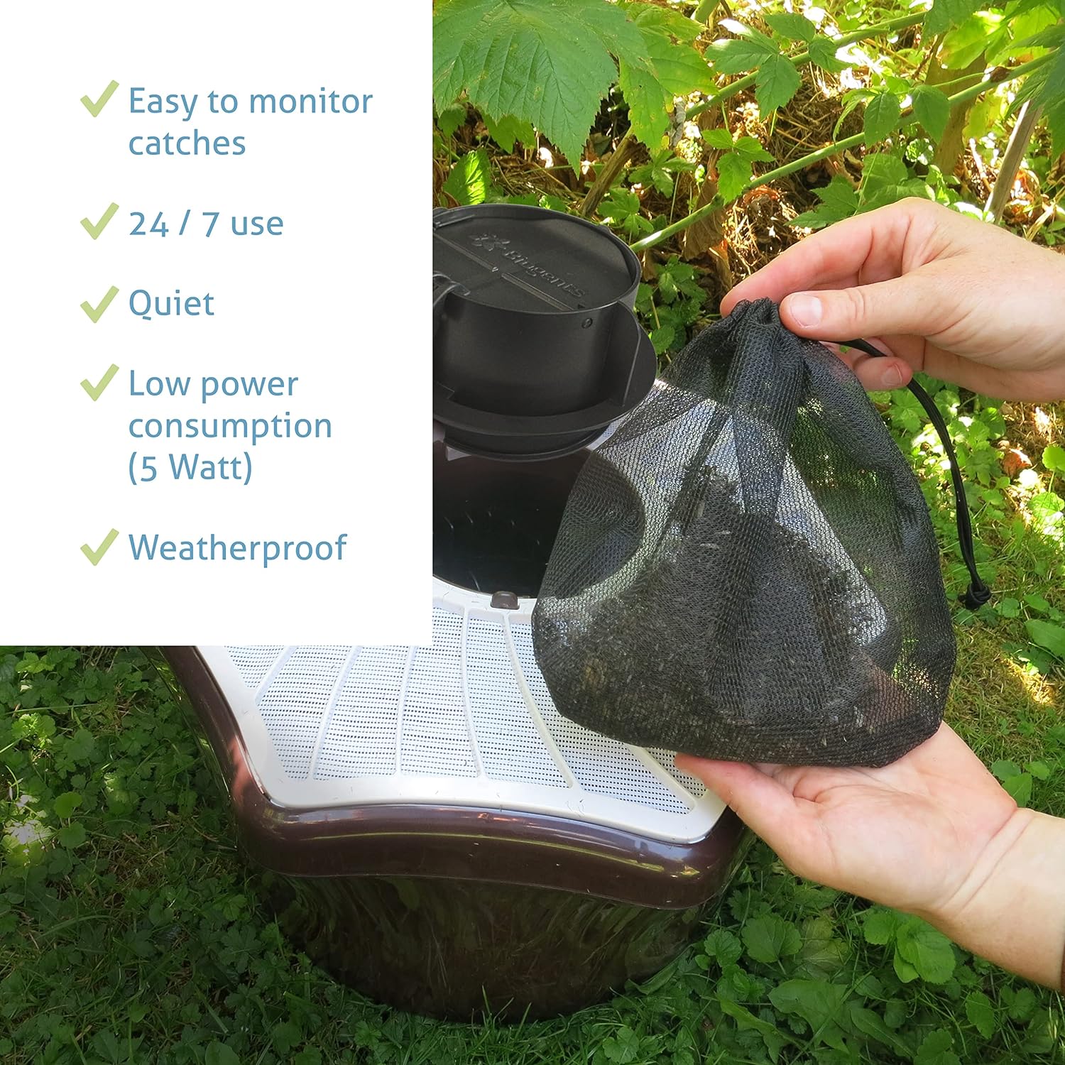 BIOGENTS BG-Mosquitaire Outdoor Mosquito Trap + BG-Sweetscent Mosquito Attractant  Effective Against Host-Seeking Asian Tiger & Dengue Mosquitoes  incl BG-Sweetscent Lure  for Outdoor & Patio