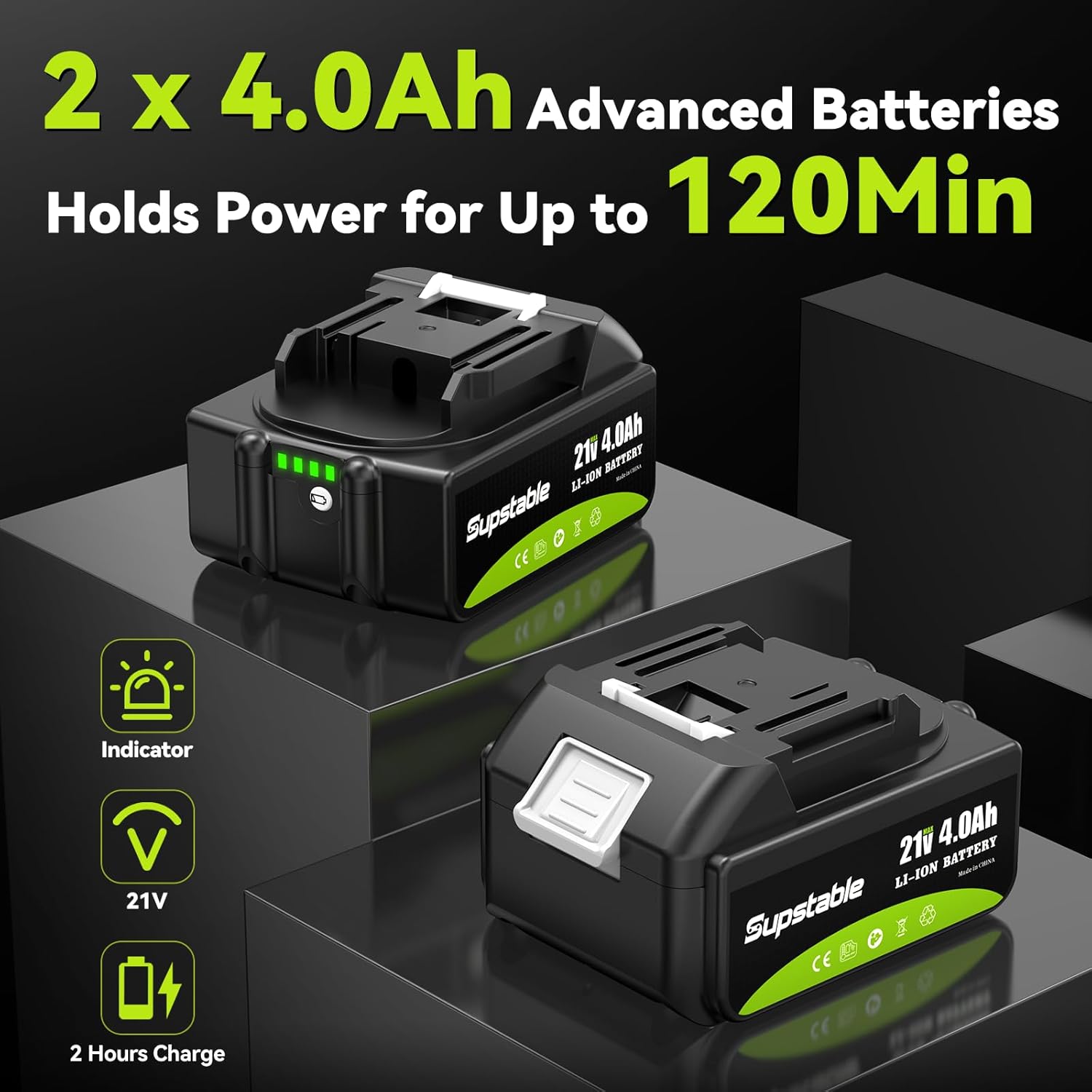 Supstable Mini Trononneuse à Batterie 6 et 8 Pouces, 8000mAh Trononneuse lectrique 900W Sans Fil, D'huile Automatique & Tension de Chane Sans Outil, Compatible avec Makita 18V