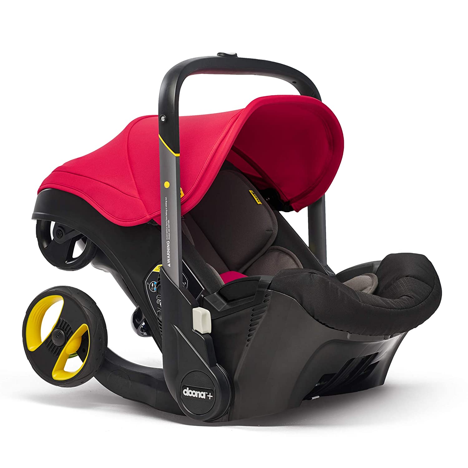 Doona Infant Car Seat & Latch Base - Car Seat to Stroller in Seconds - Flame Red, US Version
