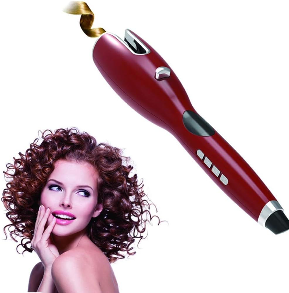 KKMNDE Fer à friser entièrement Automatique avec écran LCD, Fer à friser Professionnel Rapide, Outil de Coiffure, bigoudis à air, Fer à Cheveux Pratique (Couleur : Gris) (D)