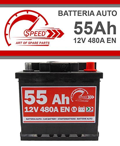 SMC 7903430 L155 Speed - Batterie de voiture d’origine, 12 V 55 Ah 480 A, avec pôle positif à droite