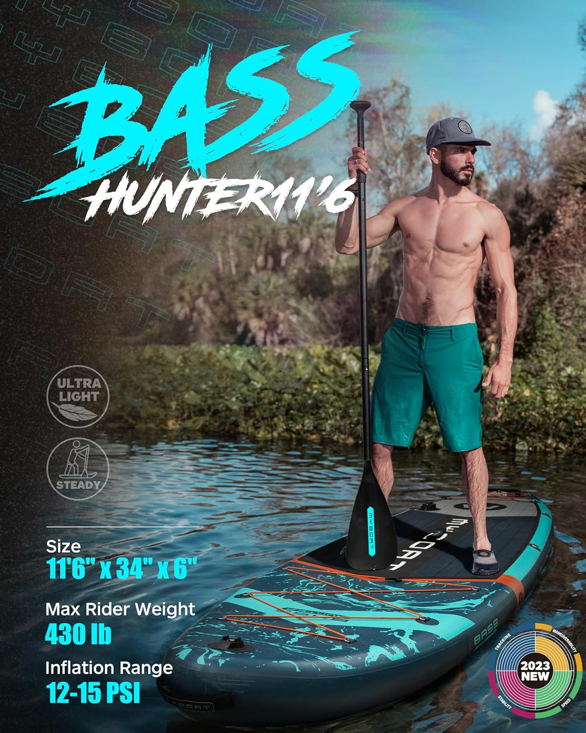 11'6346 Extra Wide Inflatable Paddle Board