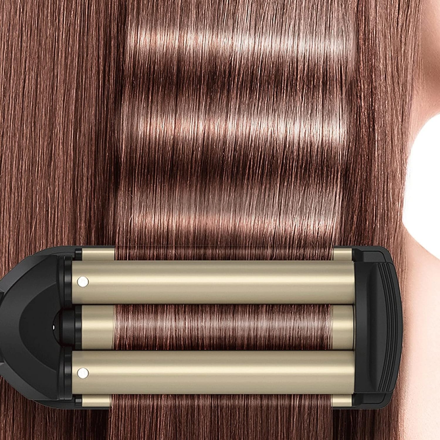 KKMNDE Baguettes à friser Les Cheveux, Styler Les Cheveux, Outils de Coiffure, bigoudis électriques, Outils Professionnels pour Cheveux, Fer à friser en céramique Triple Baril