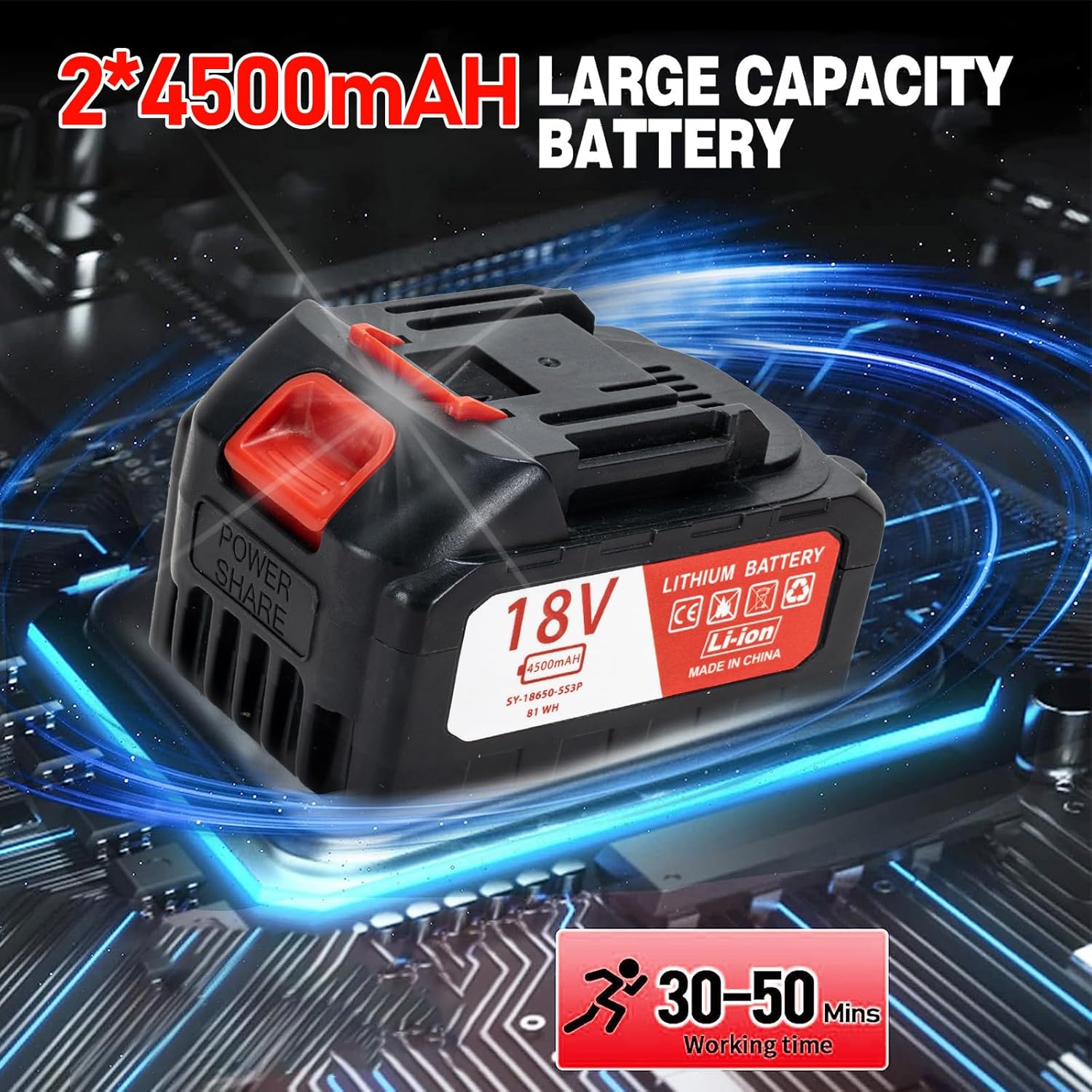 OUTIGO Trononneuse à batterie, Trononneuse, Trononneuse 12 pouces, Trononneuse 9000mAh, 2 Chane à angle droit pointue+2 barres de guidage de chane，MINI Trononneuse électrique sans fil