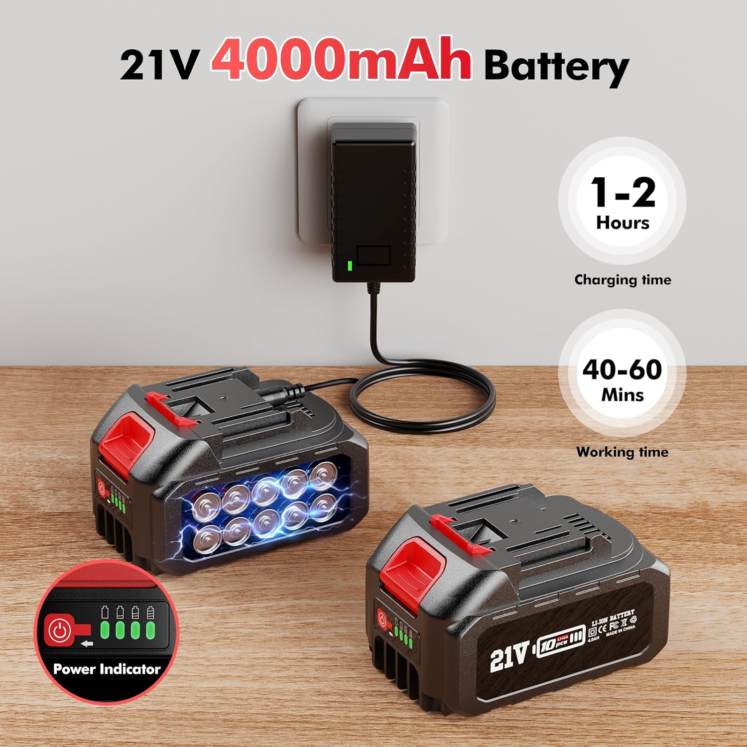 Avhrit Mini Trononneuse à Batterie, 8 Pouces, 8000 mAh Trononneuse lectrique Sans Fil Brushless avec 2 Batteries 4.0 Ah et Système de Lubrification, Idéale pour Branches, Cour et Jardin