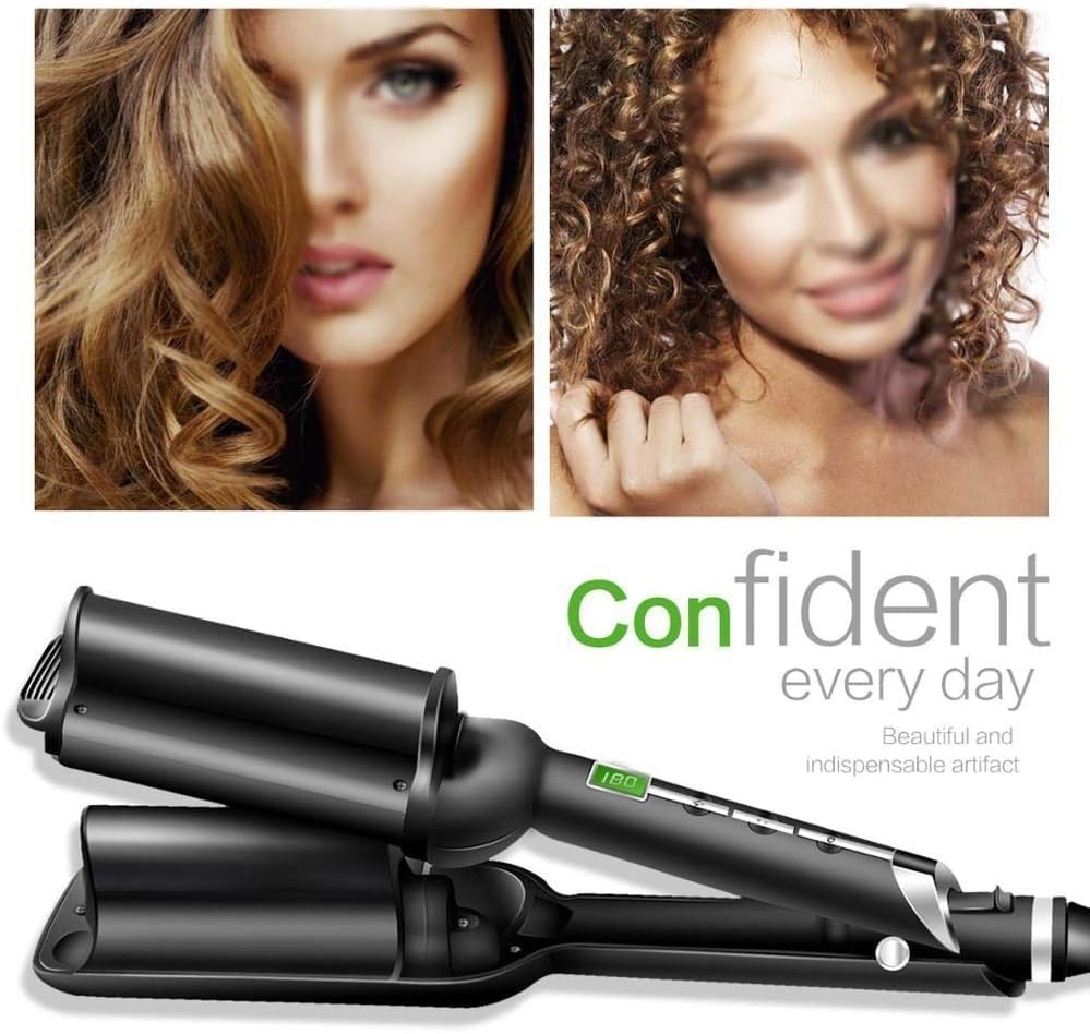KKMNDE Fer à friser à 3 barils, Outil de bouclage des Cheveux, Triple Baril, ondulation des Cheveux, Baguette à friser, Outils de Coiffure, bigoudi Automatique