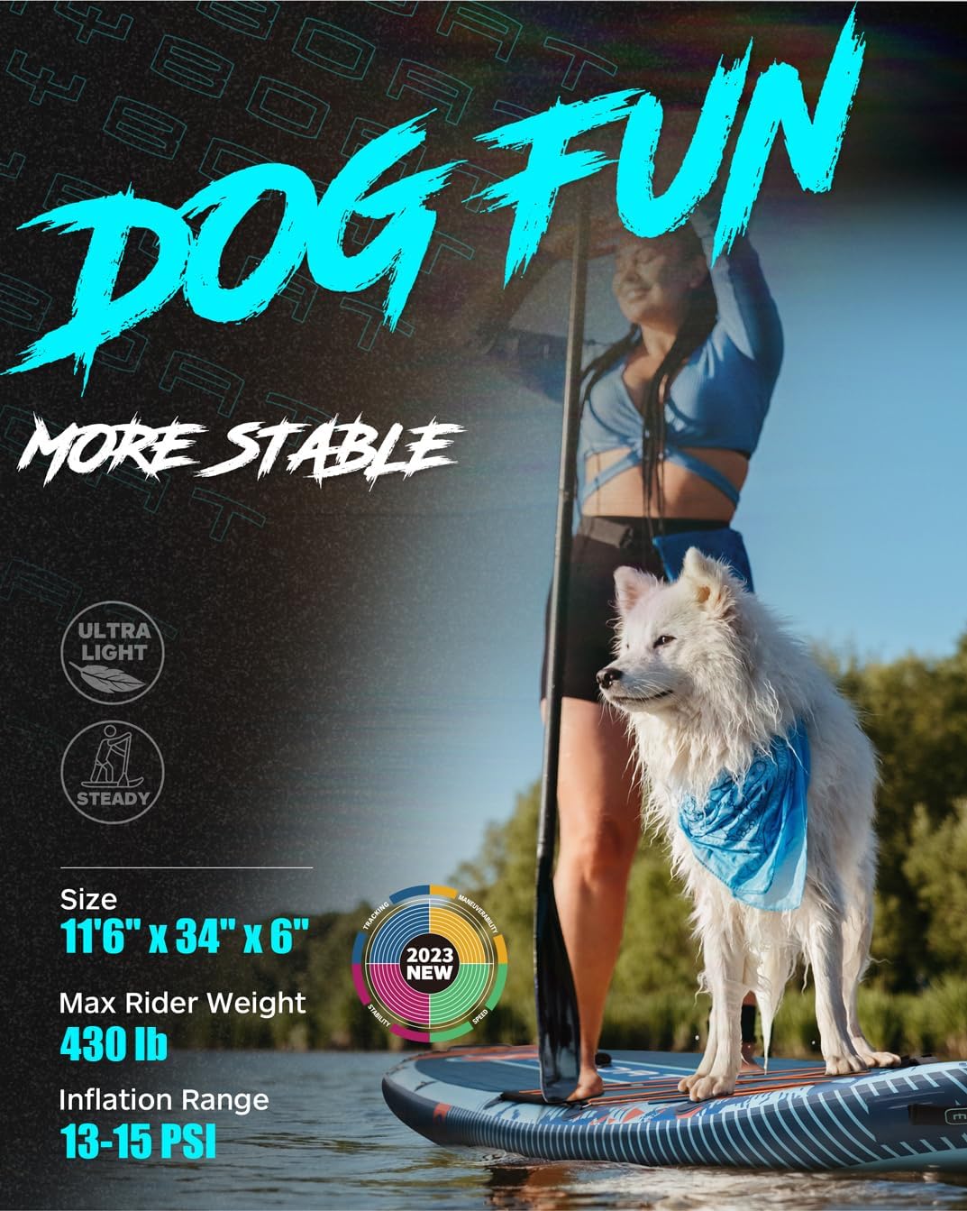 11'6346 Extra Wide Inflatable Paddle Board
