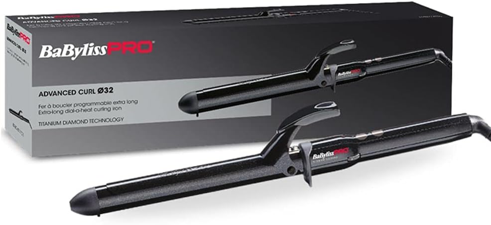 BaByliss PRO BAB2473TDE - Fer à Boucler Professionnel 25 mm - Boucleur Advanced Curl - Titanium Diamond - Boucles Naturelles
