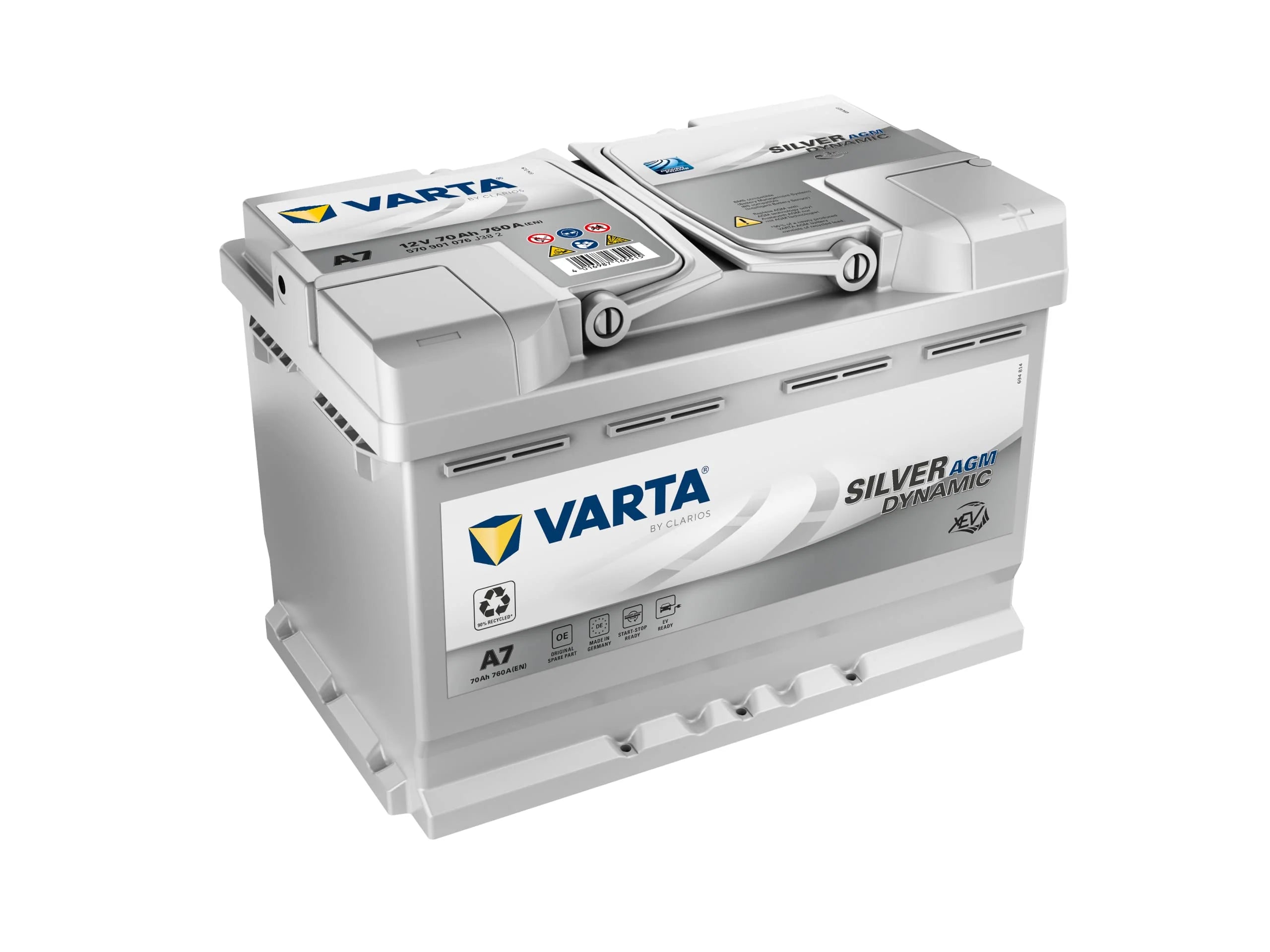Batterie de démarrage XEV Varta Silver Dynamic AGM L3 A7 12V 70Ah / 760A 570901076