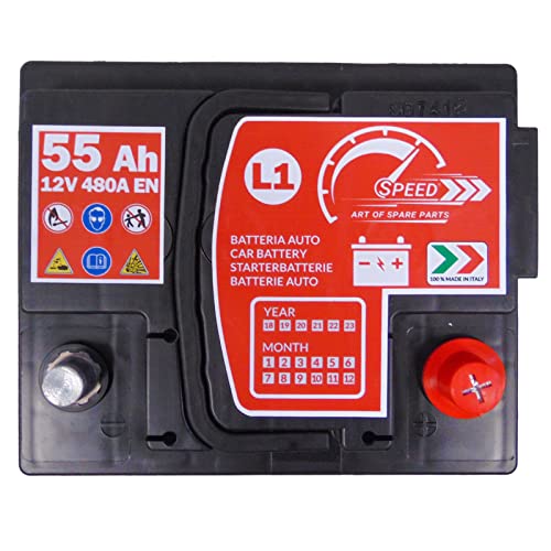 SMC 7903430 L155 Speed - Batterie de voiture d’origine, 12 V 55 Ah 480 A, avec pôle positif à droite