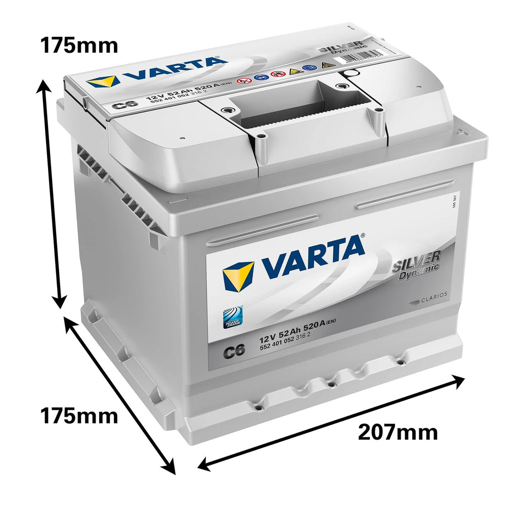 Varta Silver Dynamic C6 Batterie Voitures, 12 V 52Ah 520 Amps (En)
