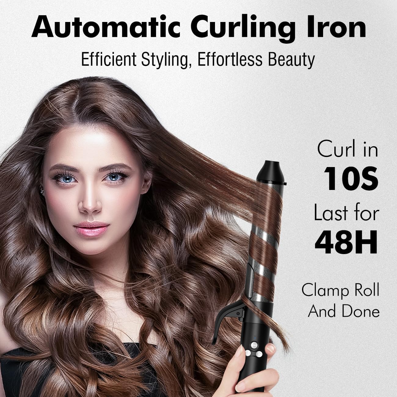 Luxspire Boucleur a Cheveux Automatique, 32mm Fer à Boucler Rotation à 360° Boucleur Automatique Revêtement en Nano Titane 120-230 TempératuresRéglable Fer à Friser pour Cheveux Longs et Moyens, Noir