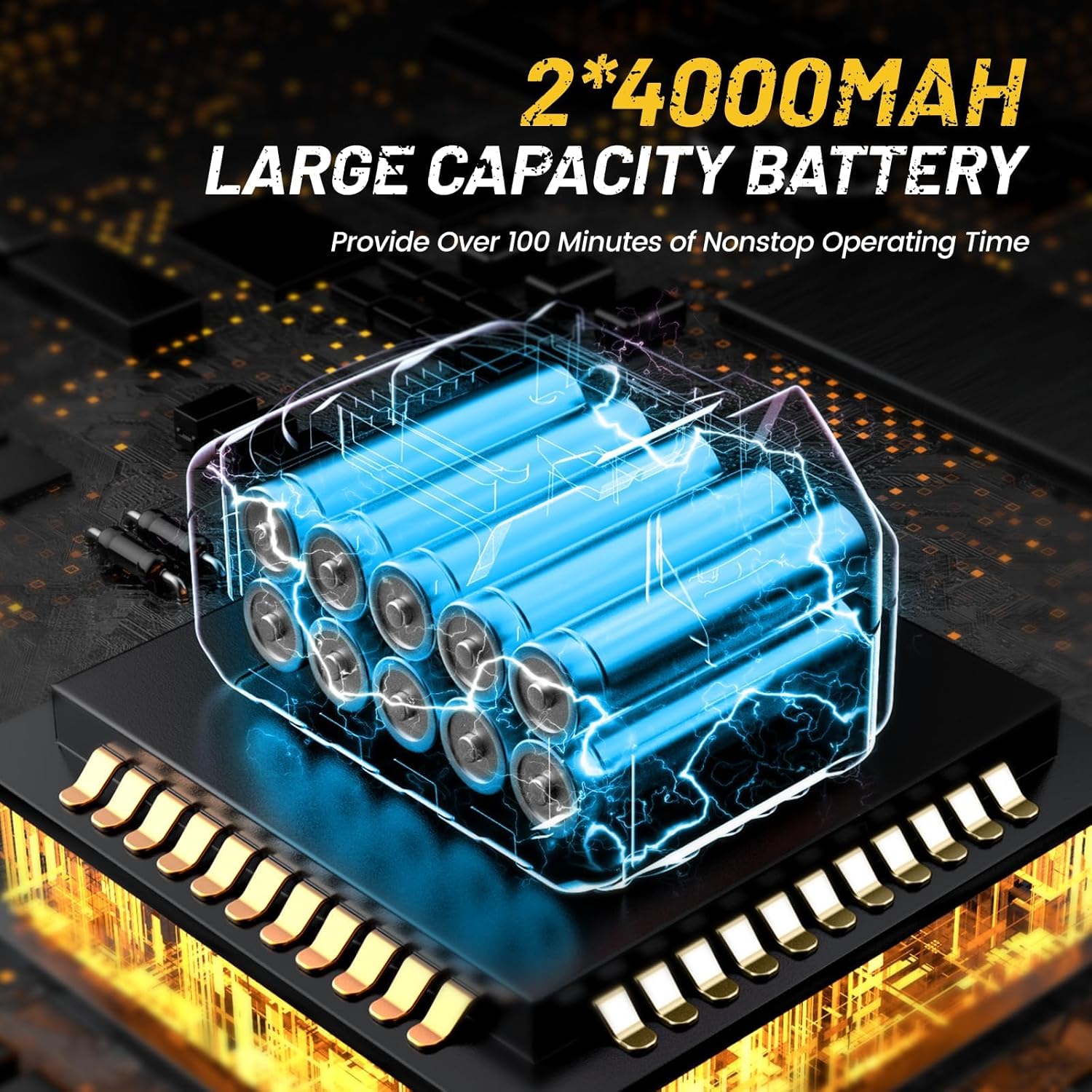 APROTII Mini Trononneuse à Batterie 8000mAh, 900W Brushless Scie à Batterie pour l'lagage, Tension de Chane Sans Outils, Trononneuse lectrique à Batterie pour la Coupe du Bois et Jardinage