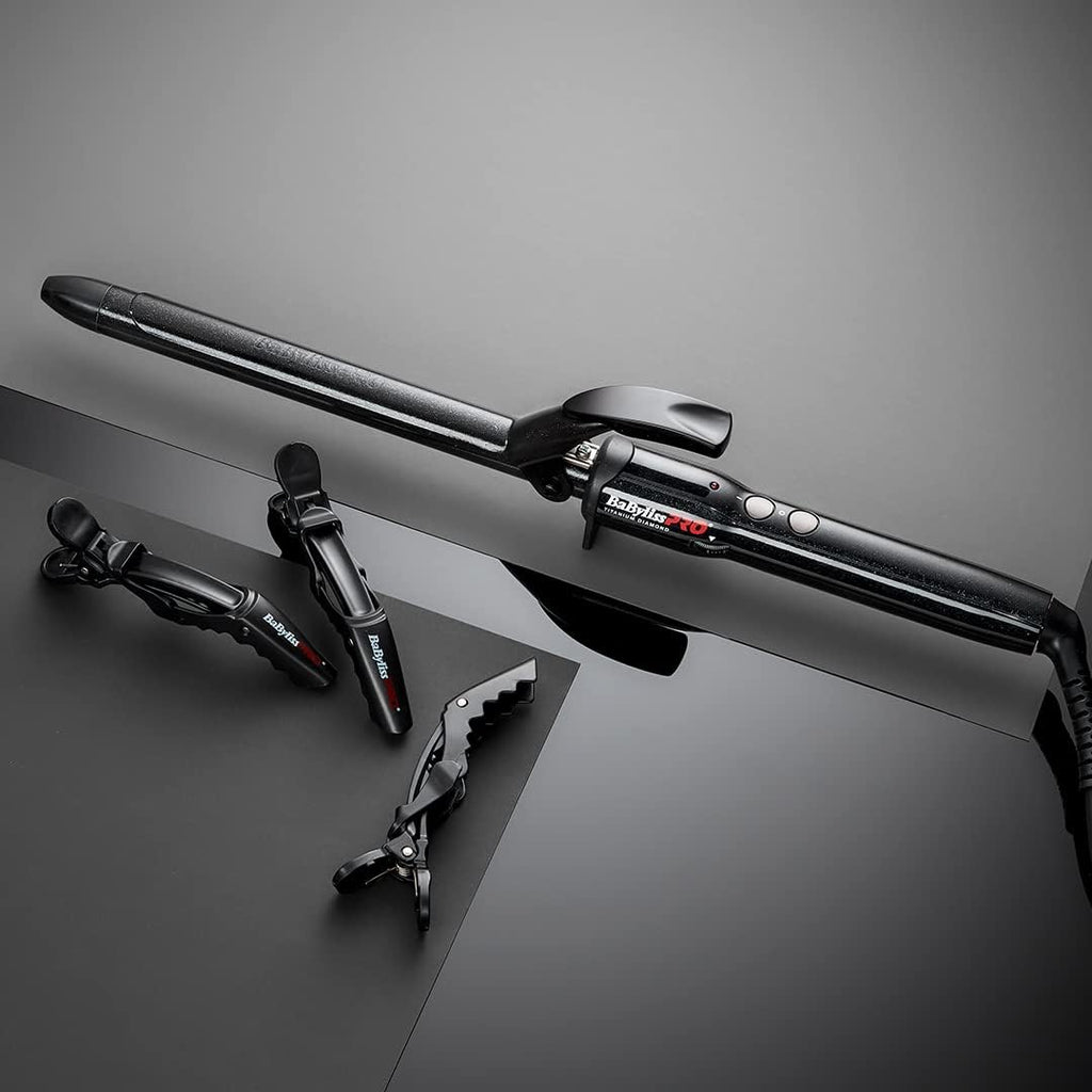 BaByliss PRO BAB2473TDE - Fer à Boucler Professionnel 25 mm - Boucleur Advanced Curl - Titanium Diamond - Boucles Naturelles