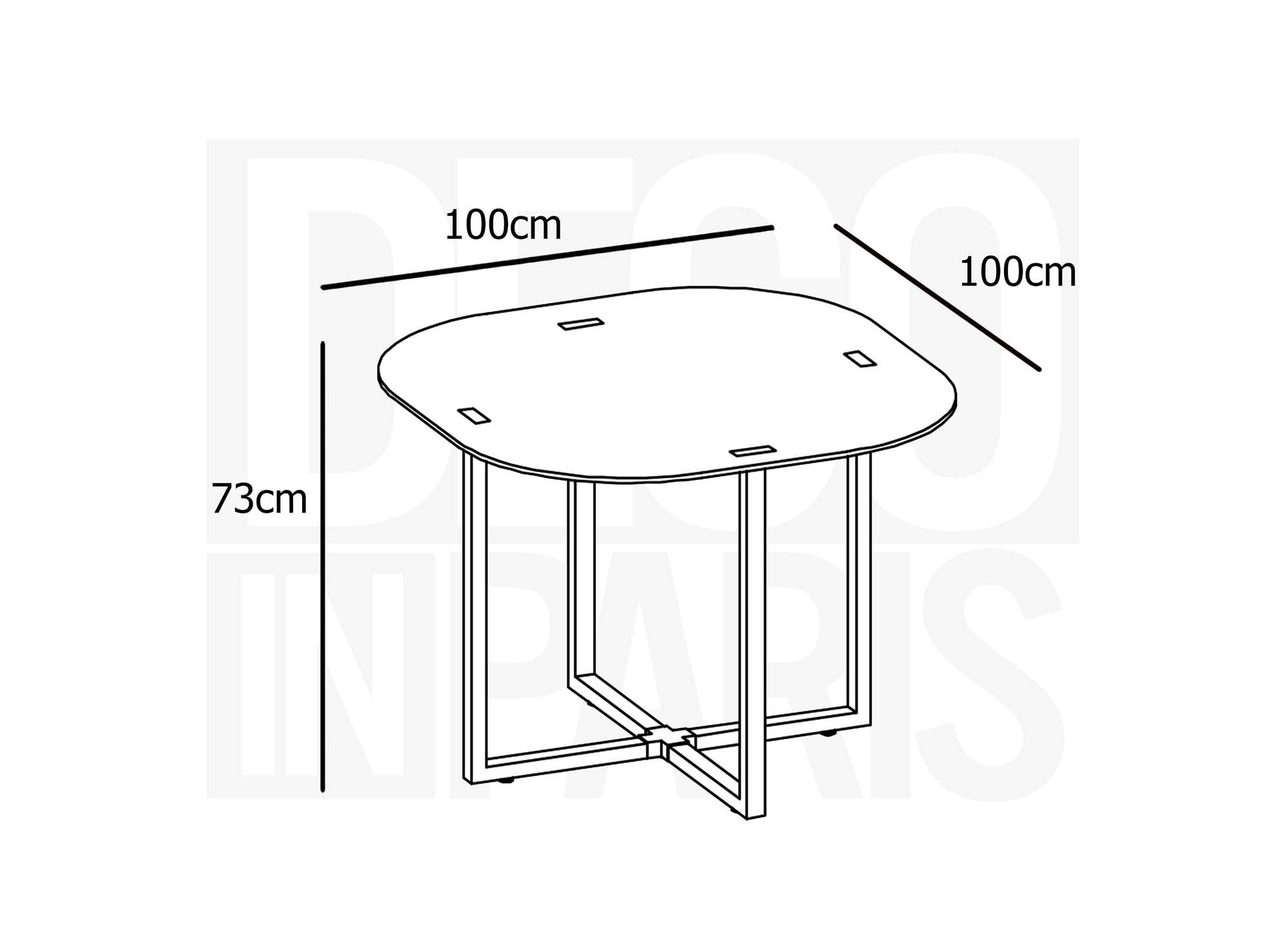 FLEN Ensemble table + 4 chaises encastrables noires FLEN